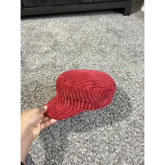 Free People Rust Red Corduroy Baseball Cap Hat Adjustable One Size - Picture 2 of 7